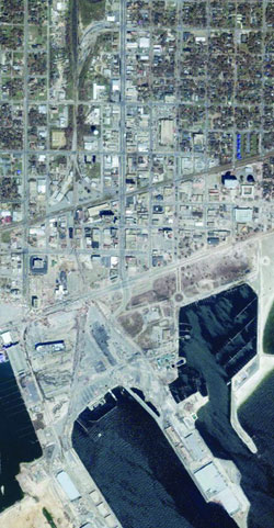 Satellite view of Gulfport after Katrina