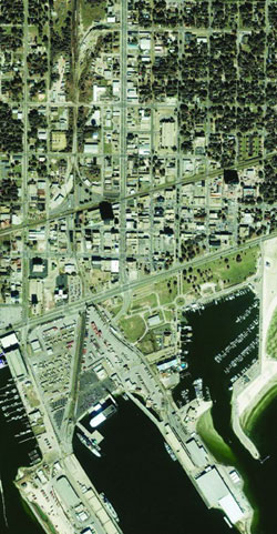 Satellite view of Gulfport before Katrina