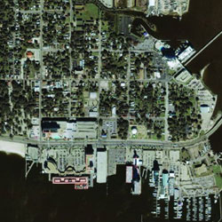 Satellite view of Point Cadet before Katrina